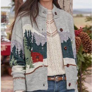 SUNDANCE NWT NEVER BEEN WORN Red Cabin Holiday Cardigan size XL